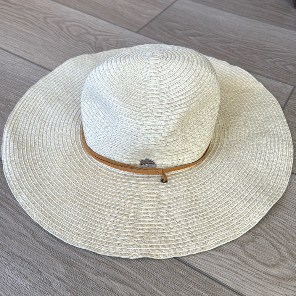 Wide Brim Straw Sun Hat with Tan Band